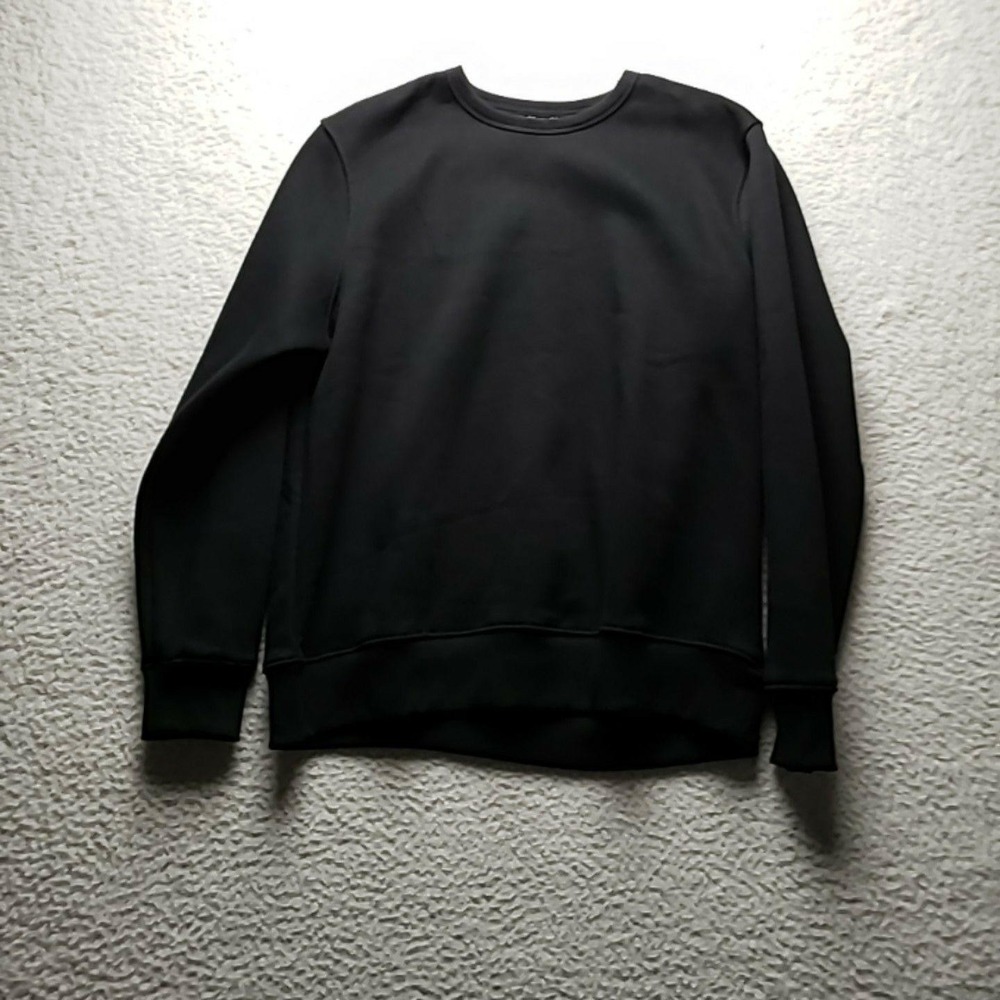 Denim & Flower Sweatshirt Mens Medium Black Fleece Relaxed Fit Crewneck Pullover